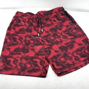 And1 Vintage Men's Red Black Elastic Waist Drawstring 11" Inseam Shorts
